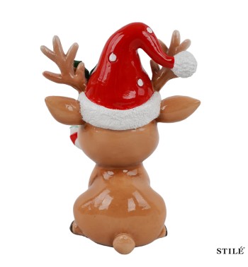 Set 2 Renne Natalizie Decorative in Poliresina
