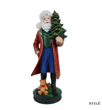 Babbo Natale Decorativo con Alberello H.41,5 cm