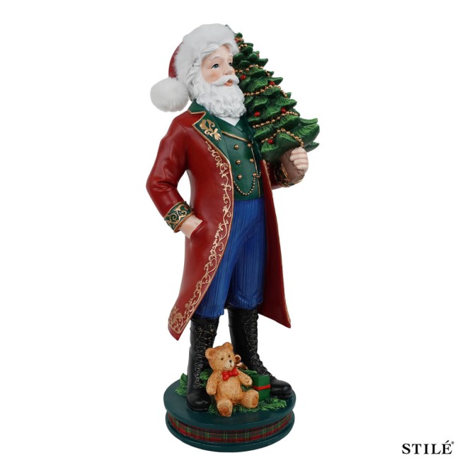 Babbo Natale Decorativo con Alberello H.41,5 cm
