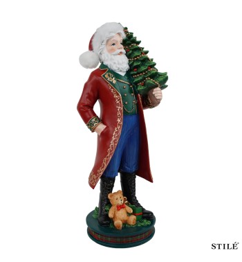 Babbo Natale Decorativo con Alberello H.41,5 cm