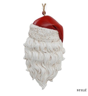 Testa di Babbo Natale da Appendere in Resina H.12 cm 2 Modelli