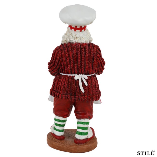 Babbo Natale Chef in Resina H.31,5 cm