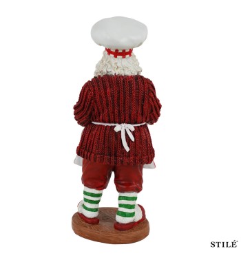Babbo Natale Chef in Resina H.31,5 cm