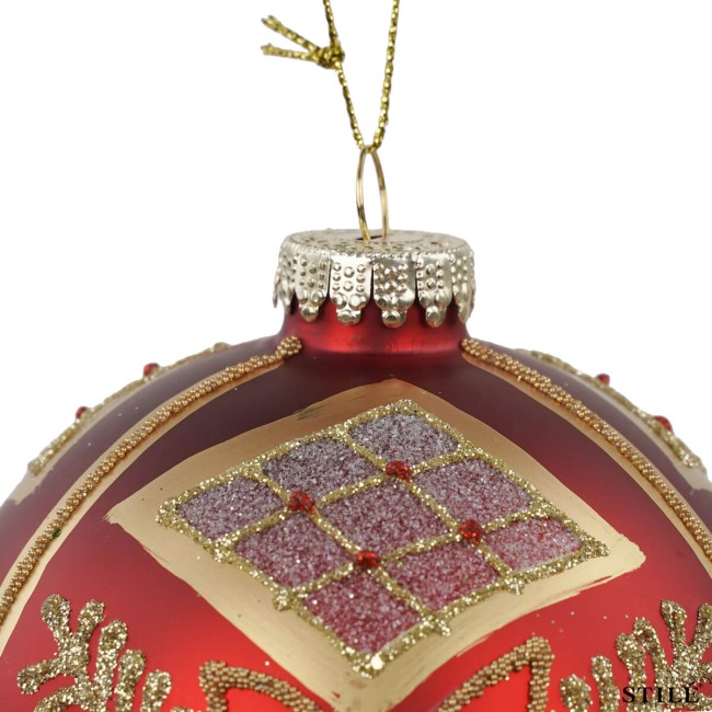 Pallina Natalizia Decorata in Vetro Conf.1pz 2 Misure