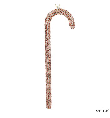 Bastoncini Natalizi Decorativi in Vetro con Pietre H.20 cm 2 Modelli