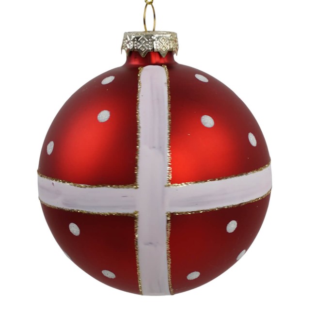 Palla di Natale Decorata in Vetro D.10 cm Conf.1pz