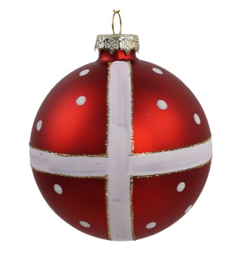 Palla di Natale Decorata in Vetro D.10 cm Conf.1pz