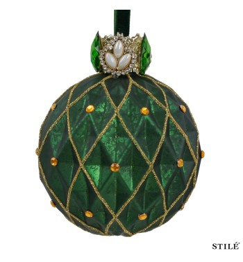 Palla di Natale Decorata D.10 cm Conf.1pz 2 Colori