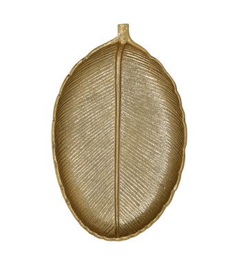 Vassoio Decorativo a Forma di Foglia Oro in Alluminio 30 cm