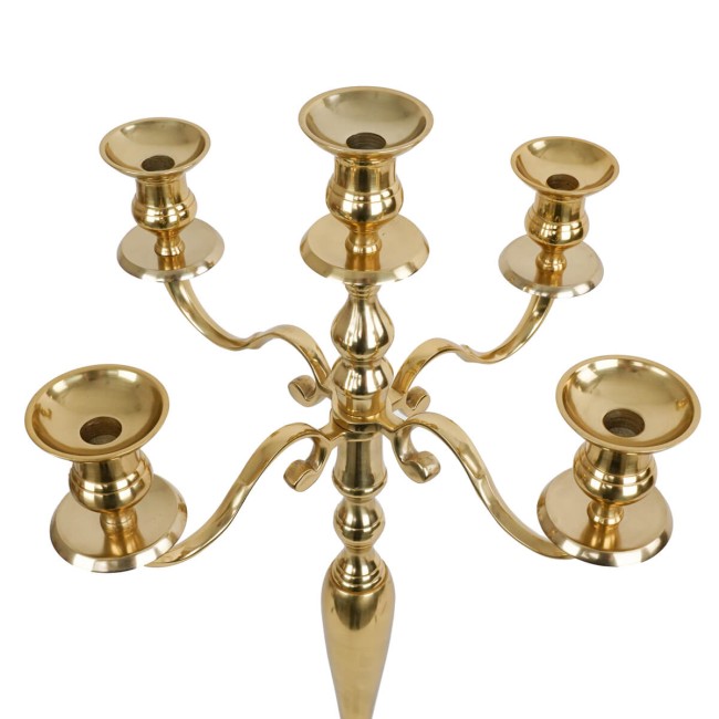Candelabro Oro a 5 Bracci in Alluminio 3 Misure