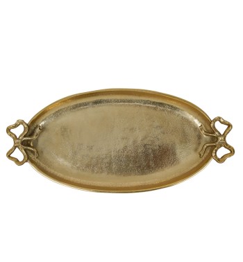 Vassoio Ovale Oro in Alluminio con Manici