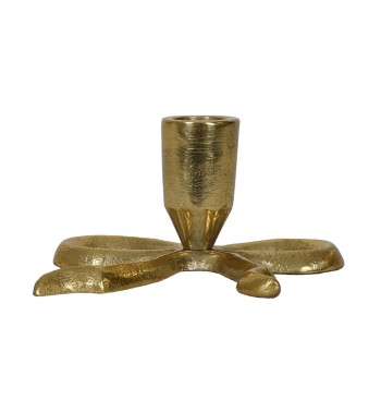 Candelabro Oro con Fiocco in Alluminio 3 Misure