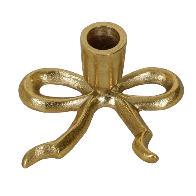 Candelabro Oro con Fiocco in Alluminio 3 Misure