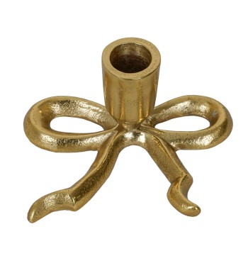 Candelabro Oro con Fiocco in Alluminio 3 Misure