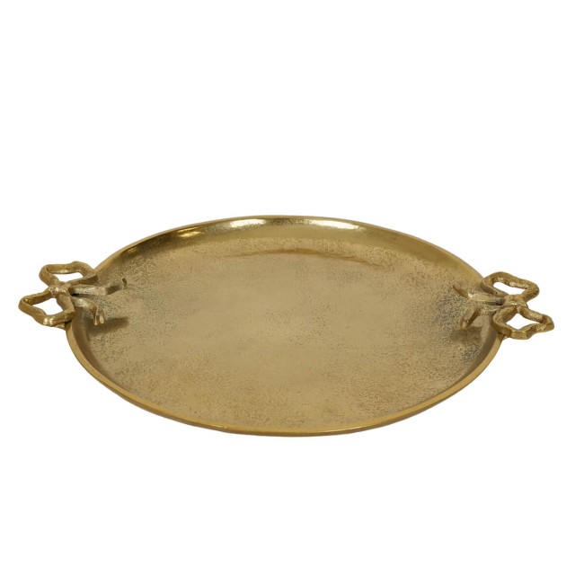 Vassoio Oro con Manici in Alluminio 35 cm