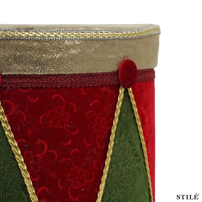 Tamburo Natalizio Decorativo Rosso e Verde 2 Misure
