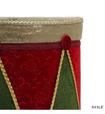 Tamburo Natalizio Decorativo Rosso e Verde 2 Misure