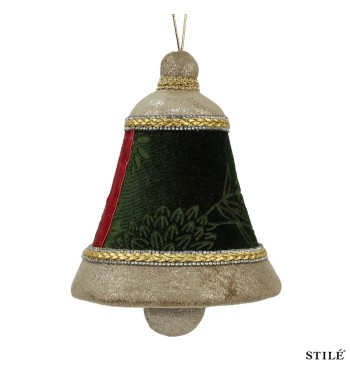 Campana Natalizia in Velluto da Appendere H.15 cm 2 Colori