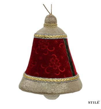 Campana Natalizia in Velluto da Appendere H.15 cm 2 Colori