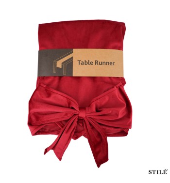 Runner Natalizio in Velluto con Fiocco 240 cm 4 Colori