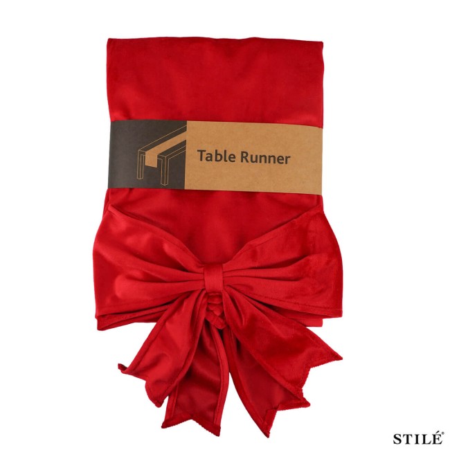 Runner Natalizio in Velluto con Fiocco 240 cm 4 Colori