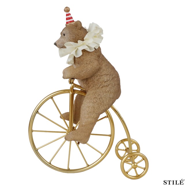 Orsetto in Bici Decorativo in Resina H.25,5 cm