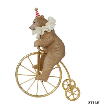 Orsetto in Bici Decorativo in Resina H.25,5 cm