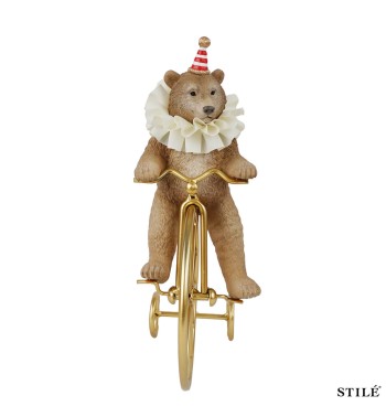 Orsetto in Bici Decorativo in Resina H.25,5 cm