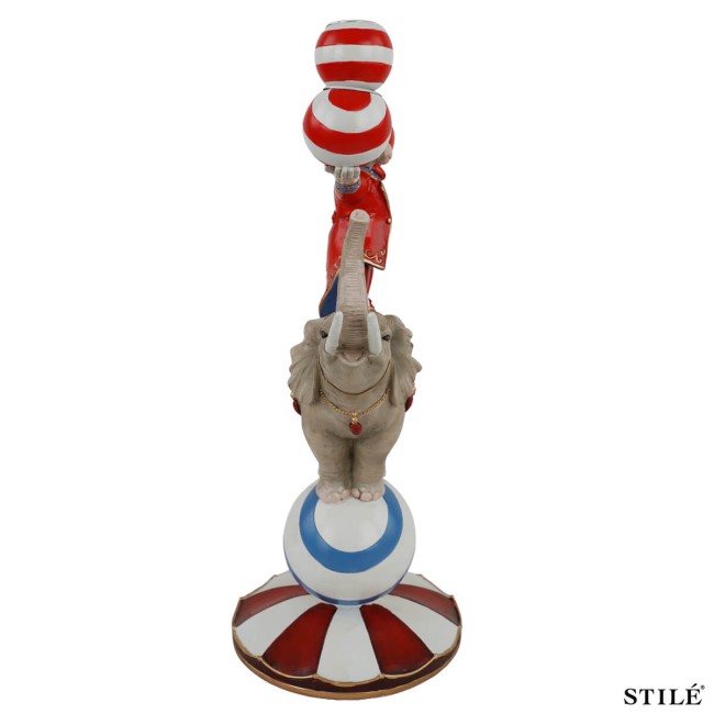 Portacandela Natalizio Scimmietta su Elefante H.37,5 cm