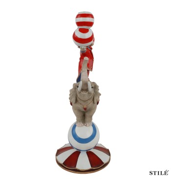 Portacandela Natalizio Scimmietta su Elefante H.37,5 cm