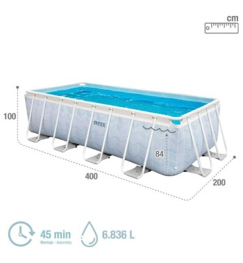 Piscina Prisma Frame Chevron 400×200×100 cm - Intex 26780