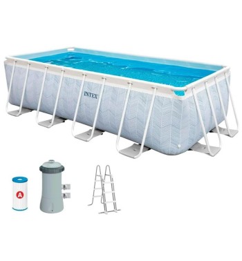 Piscina Prisma Frame Chevron 400×200×100 cm - Intex 26780