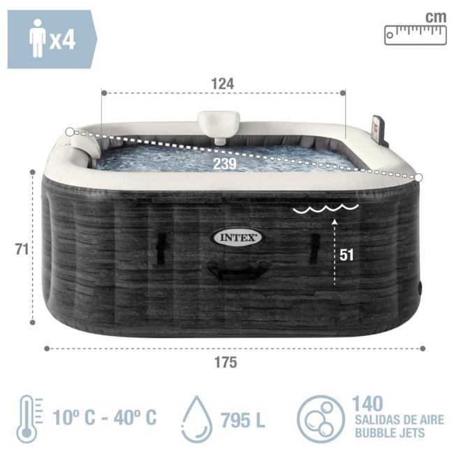 Spa Idromassaggio Greystone Deluxe 4 posti - Intex 28450