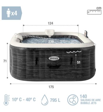 Spa Idromassaggio Greystone Deluxe 4 posti - Intex 28450