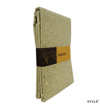 Tovaglia Natalizia Beige e Oro con Stelle 2 Misure