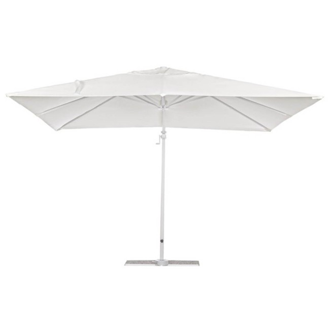 Ombrellone Decentrato da Giardino in Alluminio 3x4 mt Bianco | Alba