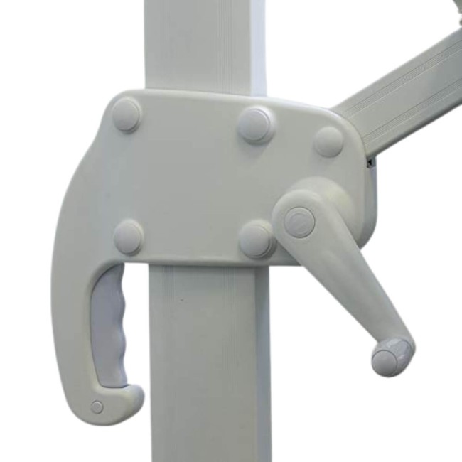 Ombrellone Decentrato da Giardino in Alluminio 3x4 mt Bianco | Alba