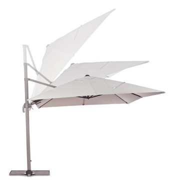 Ombrellone Decentrato da Giardino in Alluminio 3x4 mt Tortora | Alba