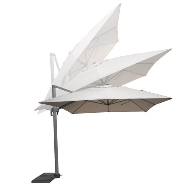 Ombrellone Decentrato da Giardino in Alluminio 3x4 mt Grigio | Alba