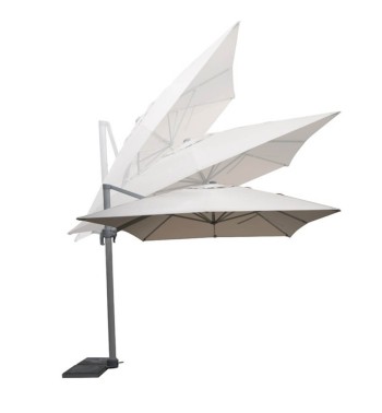 Ombrellone Decentrato da Giardino in Alluminio 3x4 mt Grigio | Alba