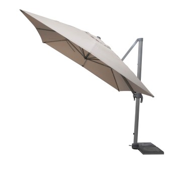 Ombrellone Decentrato da Giardino in Alluminio 3x4 mt Grigio | Alba