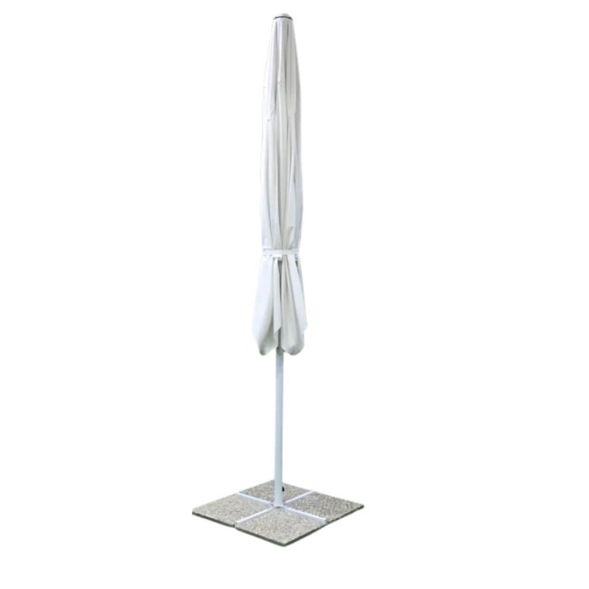 Ombrellone Palo Centrale in Alluminio da Esterno 4x4 m Bianco | Vespro