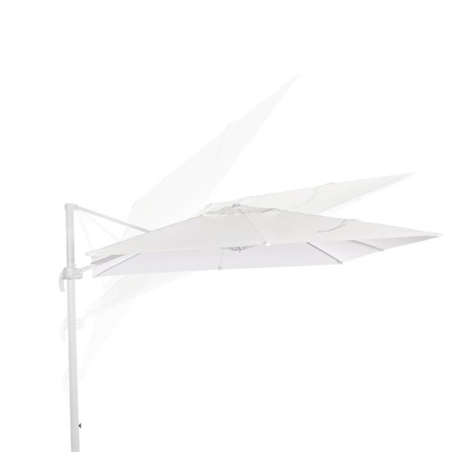 Ombrellone Decentrato da Giardino in Alluminio 3x3 mt Bianco | Alba