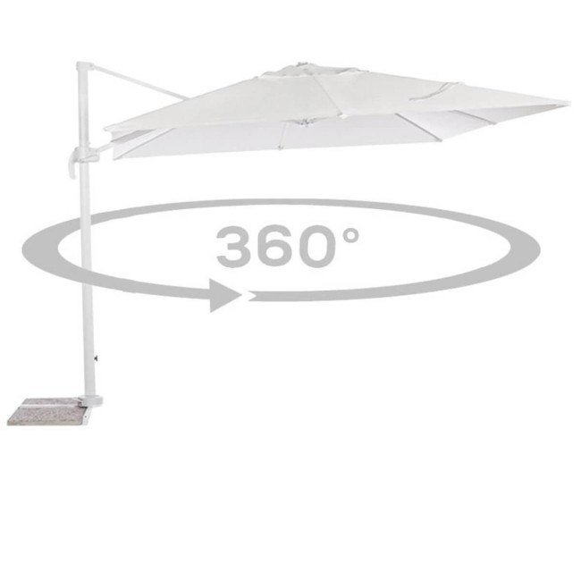 Ombrellone Decentrato da Giardino in Alluminio 3x3 mt Bianco | Alba