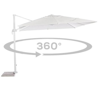 Ombrellone Decentrato da Giardino in Alluminio 3x3 mt Bianco | Alba