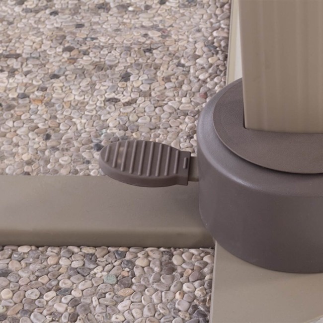 Ombrellone Decentrato da Giardino in Alluminio 3x3 mt Tortora | Alba