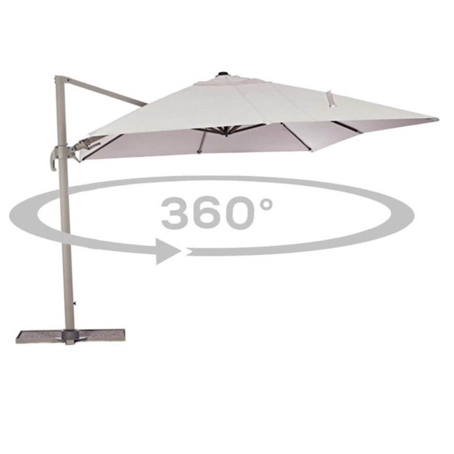 Ombrellone Decentrato da Giardino in Alluminio 3x3 mt Tortora | Alba