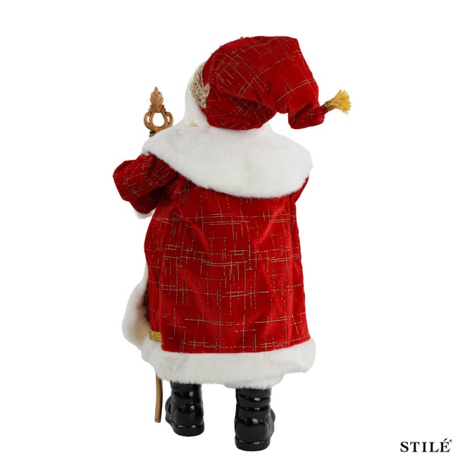 Babbo Natale Decorativo Tradizionale con Abito Rosso e Scettro 3 Misure