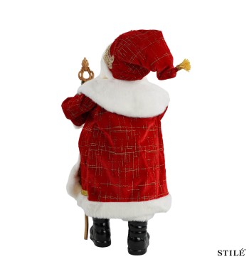 Babbo Natale Decorativo Tradizionale con Abito Rosso e Scettro 3 Misure