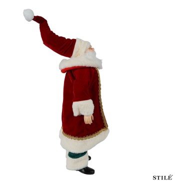 Babbo Natale con Abito Rosso, Verde e Oro H.70 cm